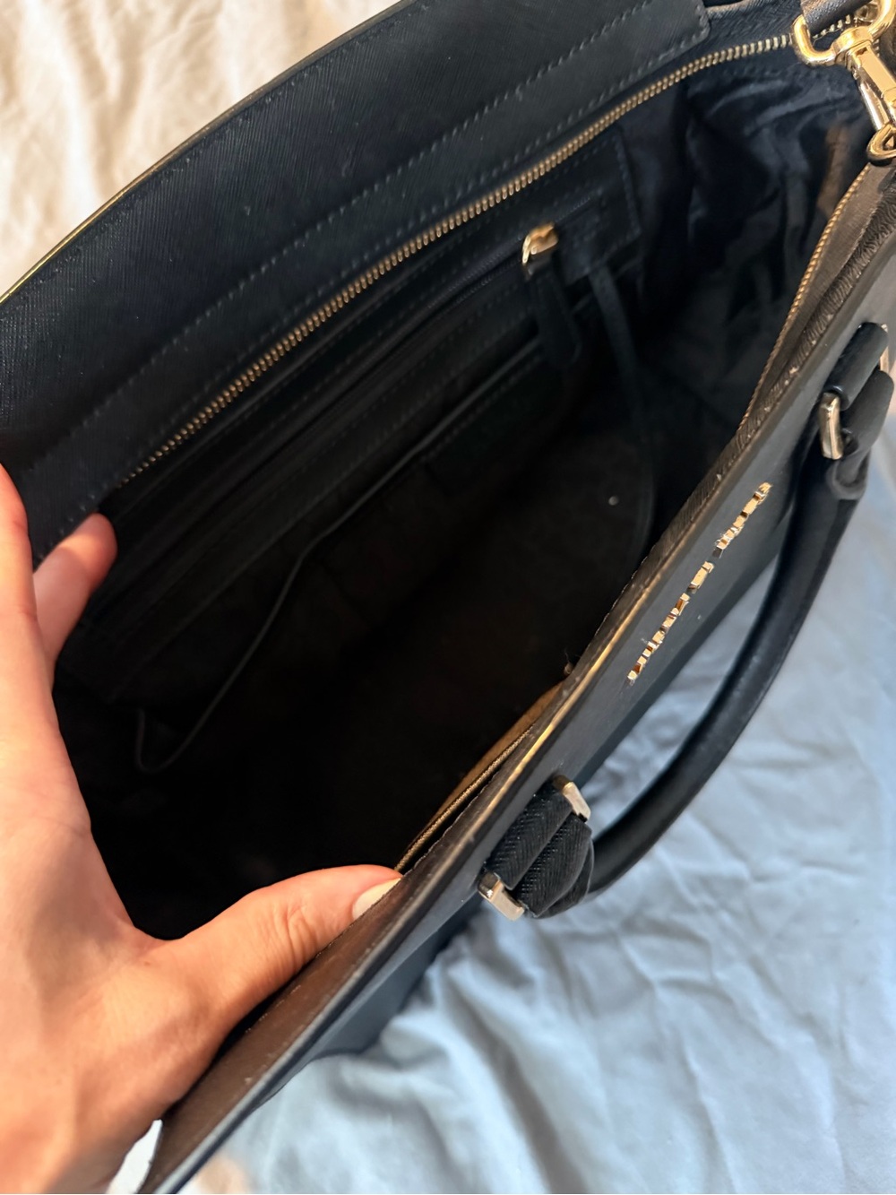 Michael Kors Black Saffiano Leather Tote with Gold Hardware - Picture 6 of 10